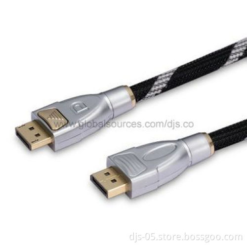 Metal DisplayPort Cable, M to M, Supports One Lane, One Direction and Four-line Connection